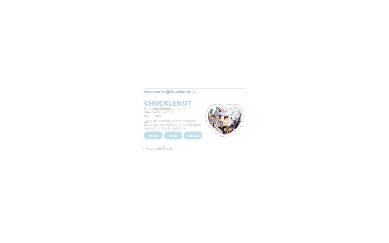 Carrd profile picture for @chuckle